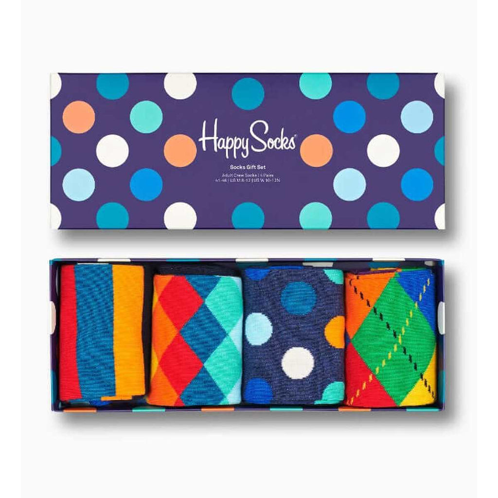 Happy Socks Unisex Kids 4er-Pack – Bunte Kindersocken Mit Anti-Rutsch, Größe 2–3 Jahre