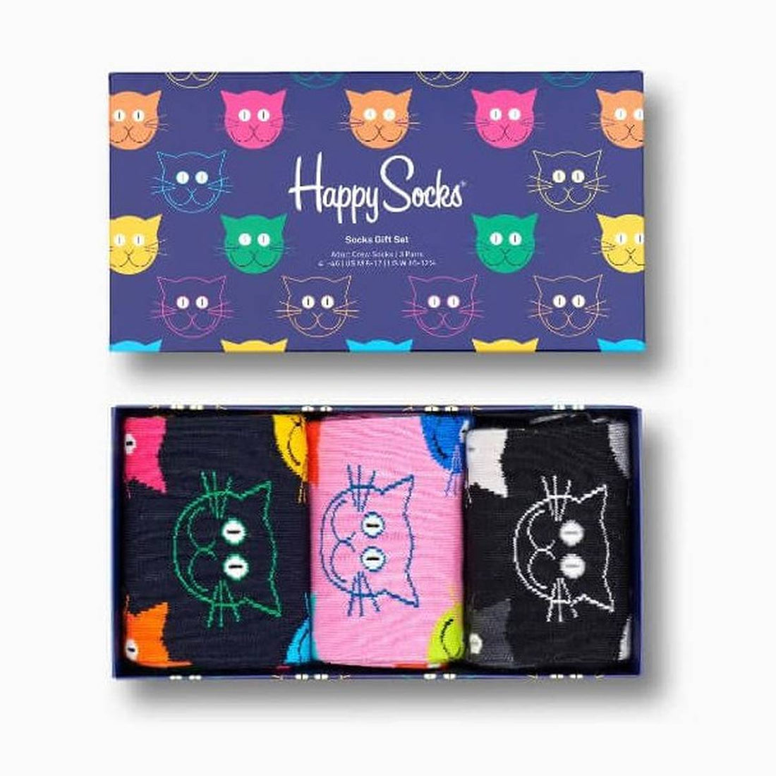 Happy Socks - Geschenkbox - 3 - Pack Cat Socks - sockenladen.shop